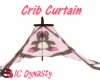 Pink/Choc Crib Curtain
