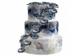 3 tier blue wedding cake