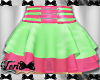 Pink Green Sheer  Skirt