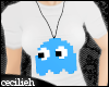 ! blue pacman necklace