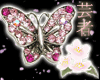 Pink Gem Butterfly Ring