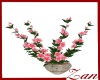 pink flowers glass vase