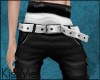 KM|Black shorts/wht belt