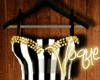 [V] Stripe-Gold Stud Top