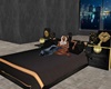 Lips Black and Gold Bed
