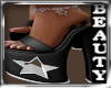 BLACK WHITE STAR HEELS@@