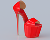 lady in red shoe