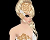 (k) gold rose hair clip
