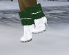 Green White Fur Boots