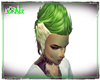 White/Green faux hawk