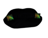 Lips Sofa Black Yellow