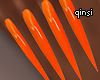 q! vivid orange nails