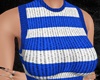 Blue Striped Knit Top