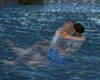 Couple Swim Kiss