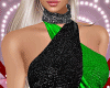 Sparkly Black Gown/Green