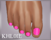 K  pink flat feet nails