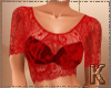 K- Lace Top Red