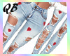 Q~Heart Ripped Jeans RLL