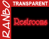 Red Neon Restrooms Sign