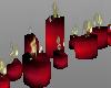 Dark Red Candle Row