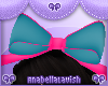 *B* ids teal&hotpink bow