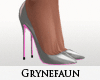 Silver pink sole heels