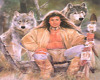 Native male with wolves