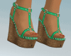 V/ Green Sandals