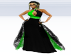 green black lace dress