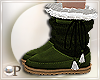 Cute Green Fur Boots