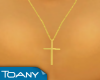 [T] Gold Cross Necklace