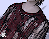 red ripped sweater
