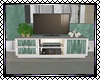 Teal White TV Stand