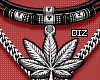 !!D F Weed Leaf Necklace