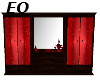 EQ red wooden wardrobe