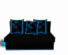 Teal N Blk Panther Couch