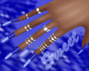Blue 2 Tone Nails Rings