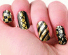 Gold Black nails