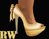 GOLD bow spike heels RW