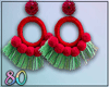 80_ Red Green Earrings