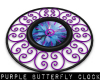 Purple Butterfly Clock