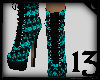 13 Floral Boot Teal