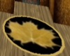 golden leaf round rug
