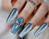 Sparkly Ash Blue Nails