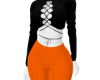 orange and black outfit