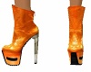 SEXY ORANGE ANKLE BOOTS