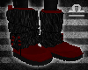  Maroon Fur Boots 