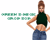 Green T-Neck Crop Top