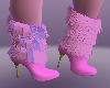 Pink Fringed Boots