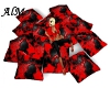 [AlM] Black red pillows